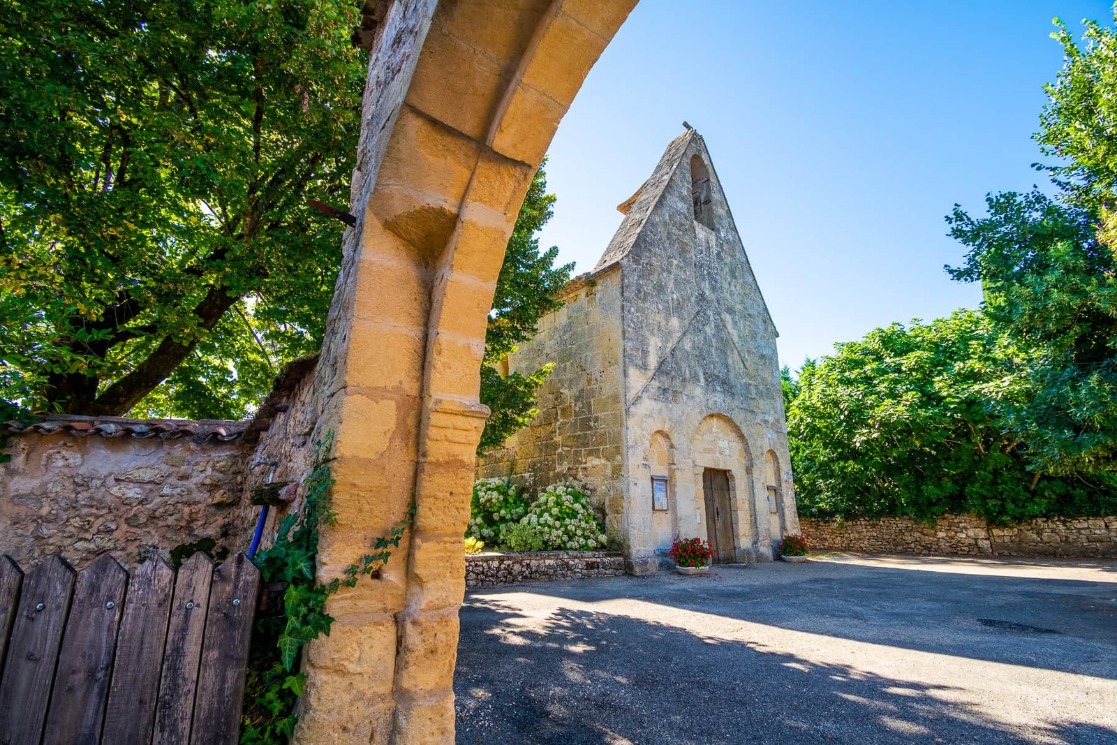 View of 13th century Baneuil church